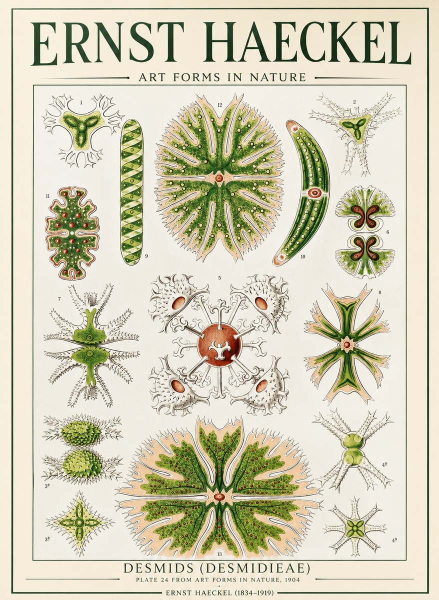 Ernst Haeckel Desmids (Desmidieae) No1 - Poster