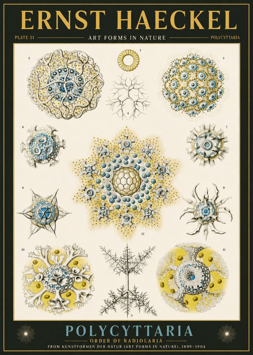 Ernst Haeckel Polycyttaria – Order of Radiolaria No6 - Poster