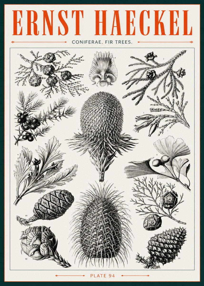 Ernst Haeckel Coniferae. Fir Trees. No3 - Poster
