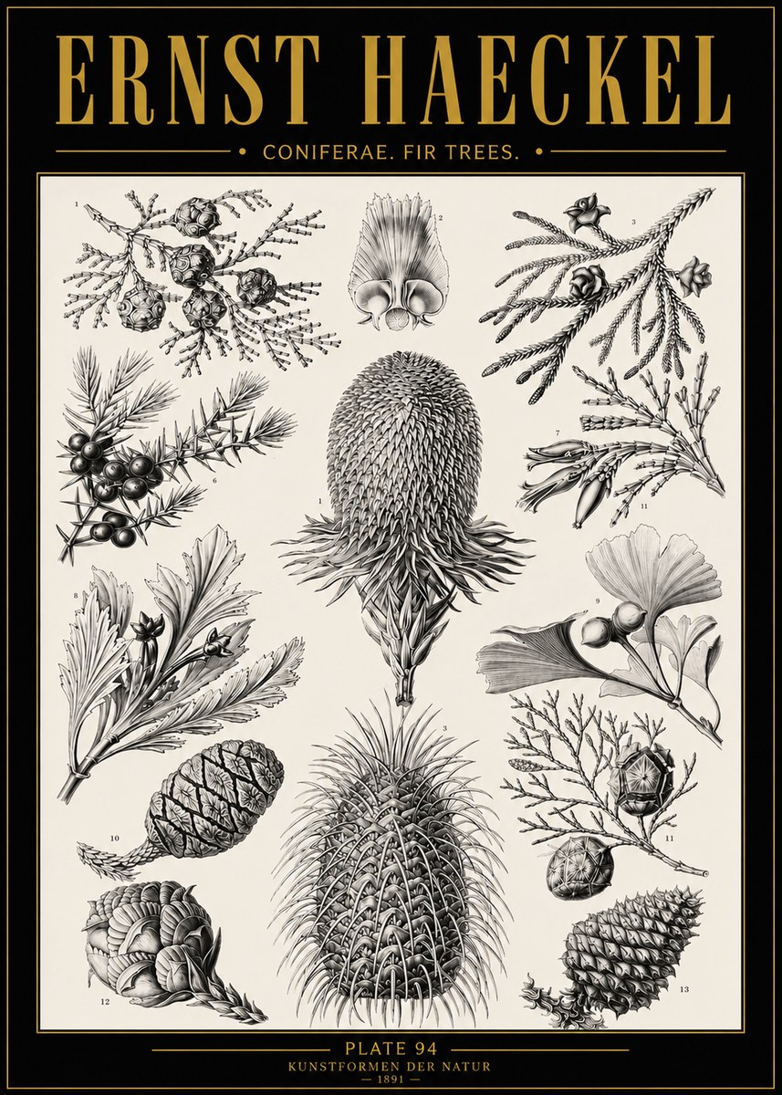 Ernst Haeckel Coniferae. Fir Trees. No5 - Poster