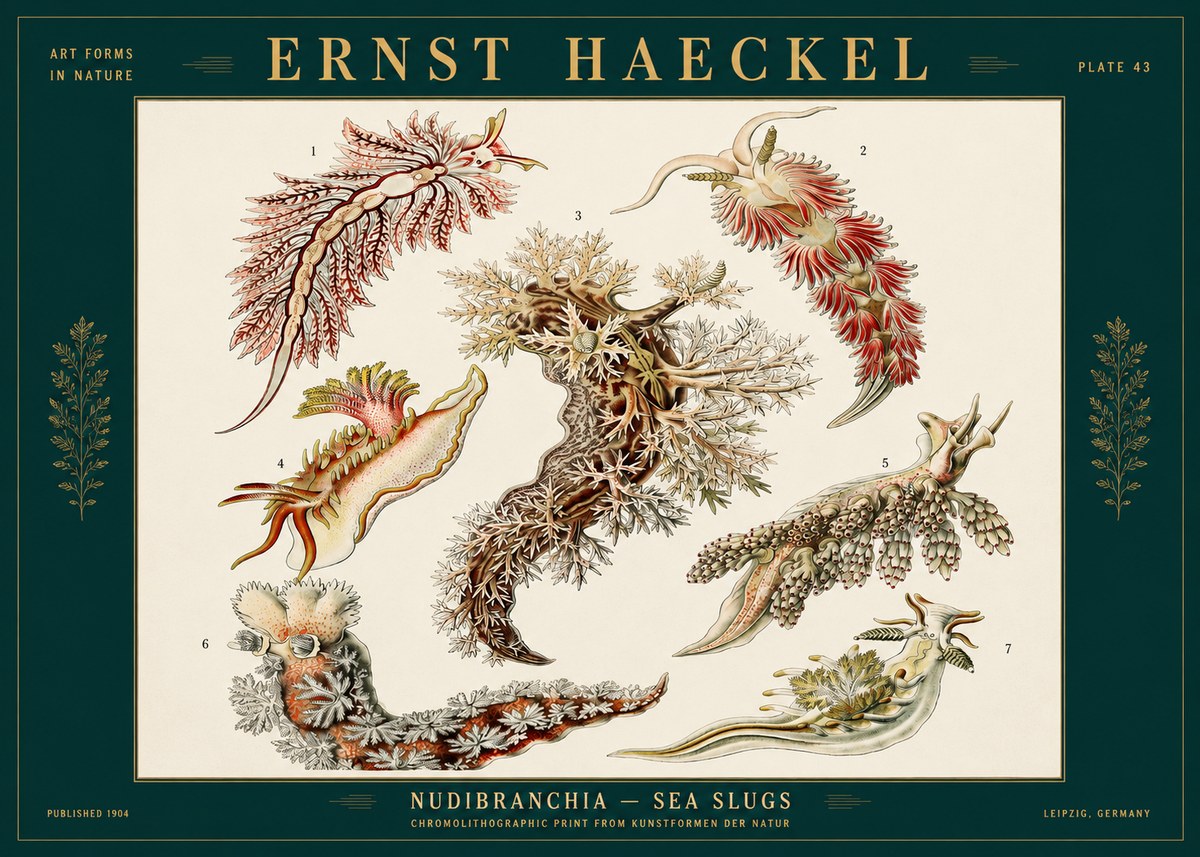Ernst Haeckel Nudibranchia – Sea Slugs No2 - Poster