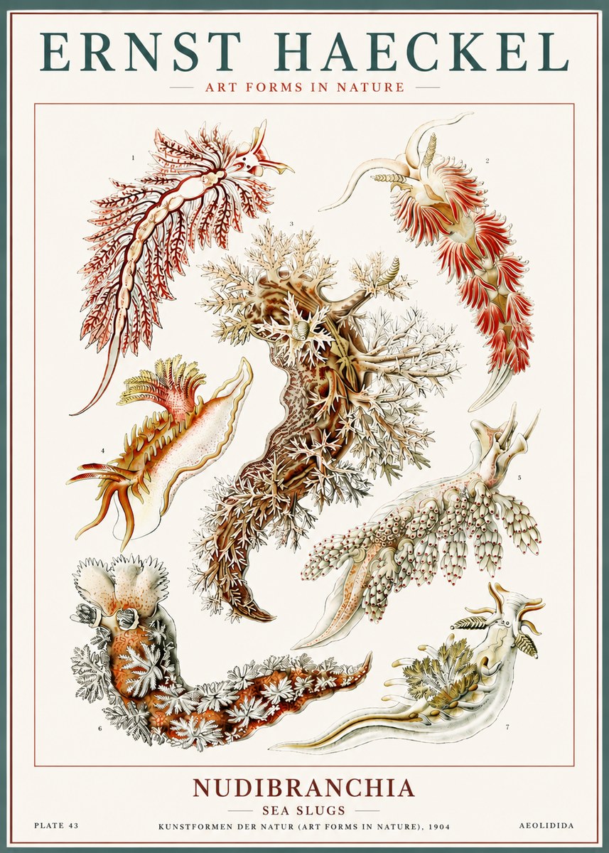 Ernst Haeckel Nudibranchia – Sea Slugs No6 - Poster