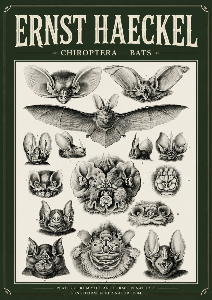 Ernst Haeckel Chiroptera Bats No6 - Poster