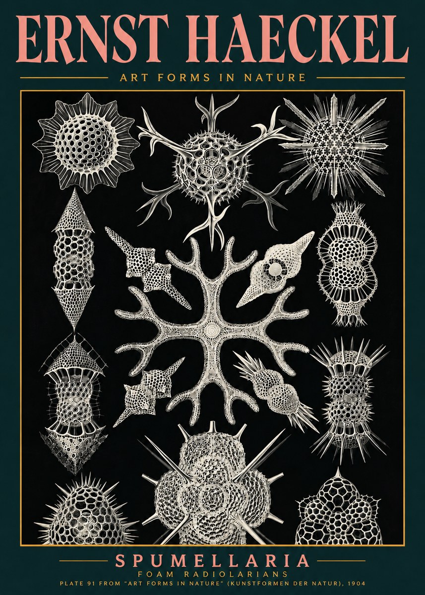 Ernst Haeckel Spumellaria No4 - Poster