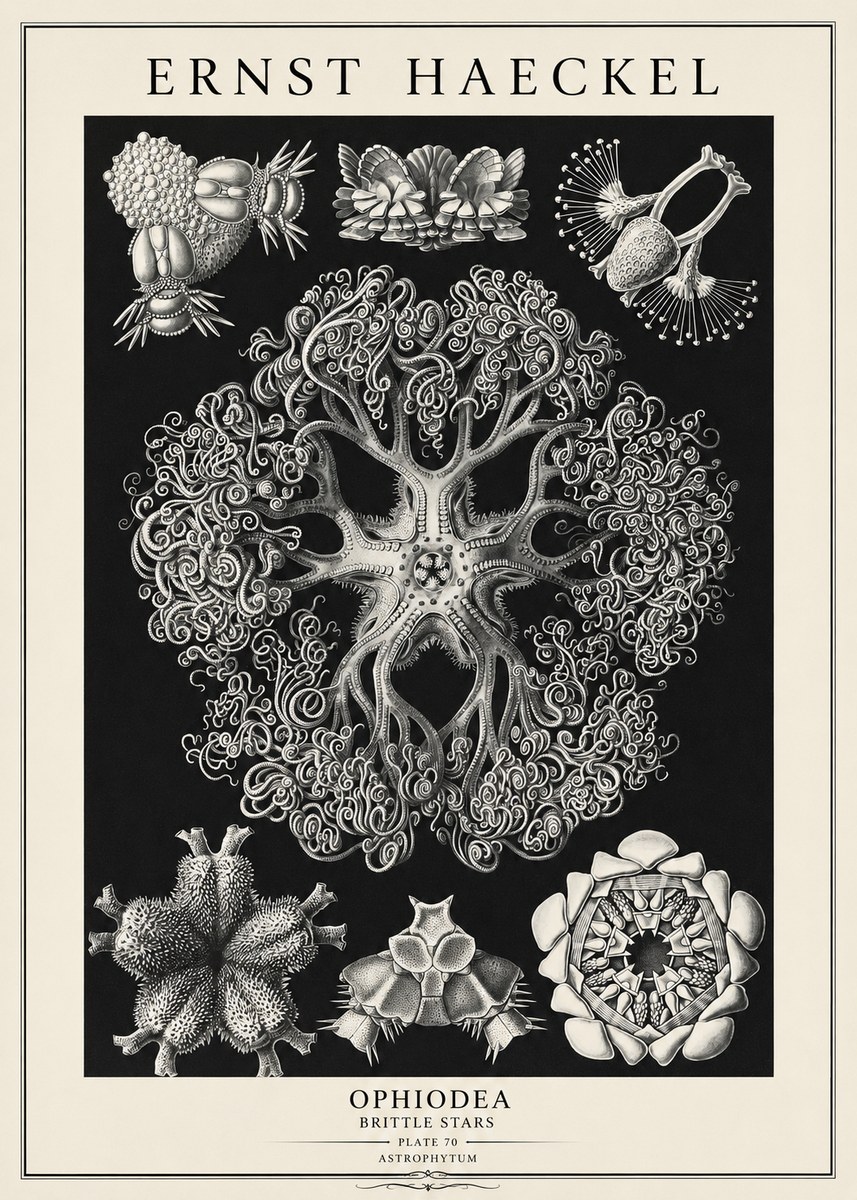 Ernst Haeckel Ophiodea - Brittle Stars II No3 - Poster