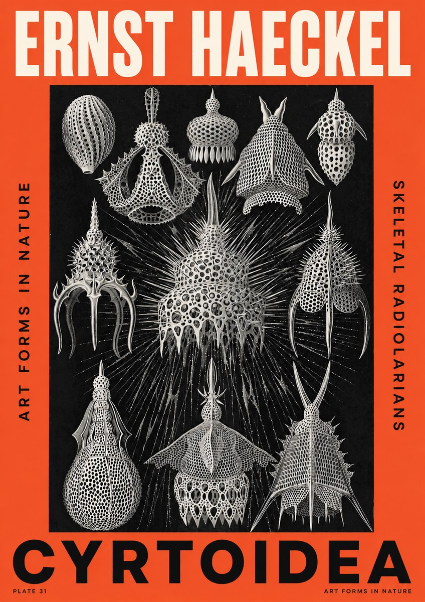 Ernst Haeckel Cyrtoidea - Starry Radiolarians No5 - Poster