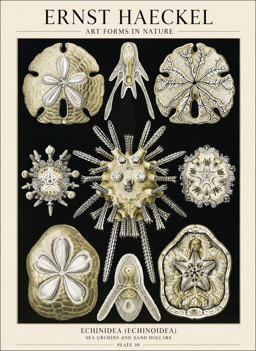 Ernst Haeckel Echinidea — Sea Urchins No6 - Poster