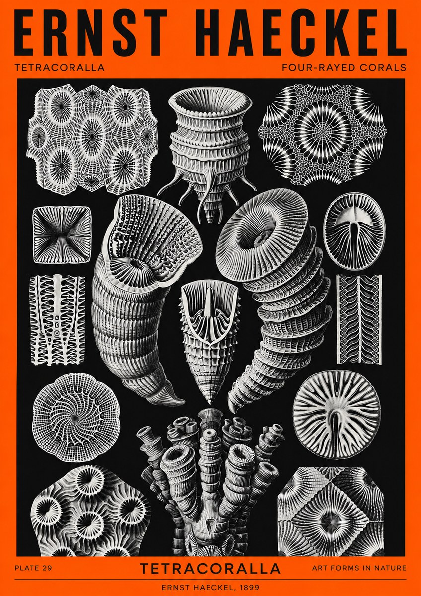 Ernst Haeckel Tetracoralla - Four-rayed Corals No2 - Poster