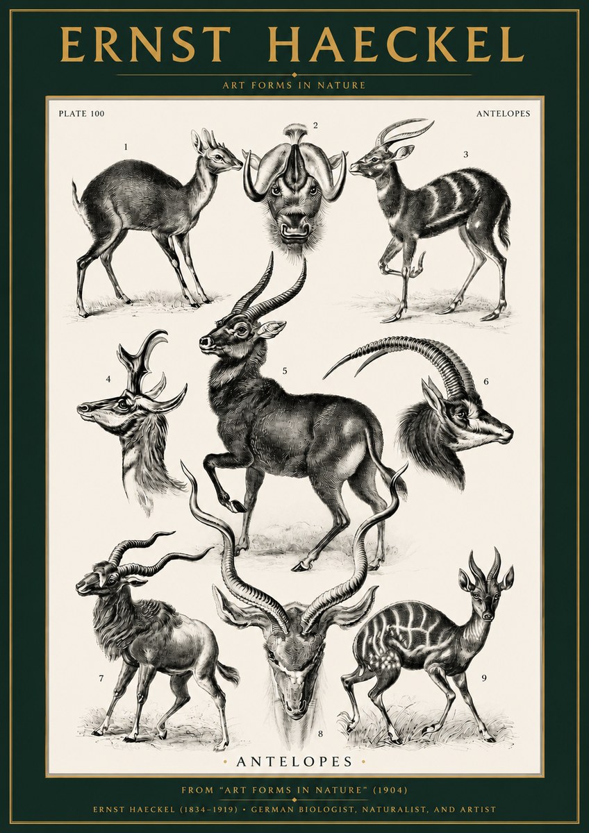 Ernst Haeckel Antelopes No2 - Poster