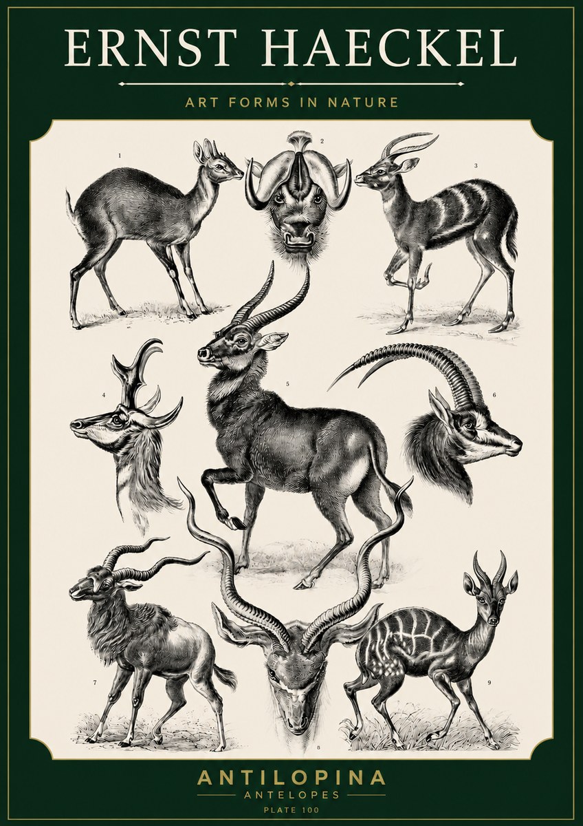 Ernst Haeckel Antelopes No5 - Poster