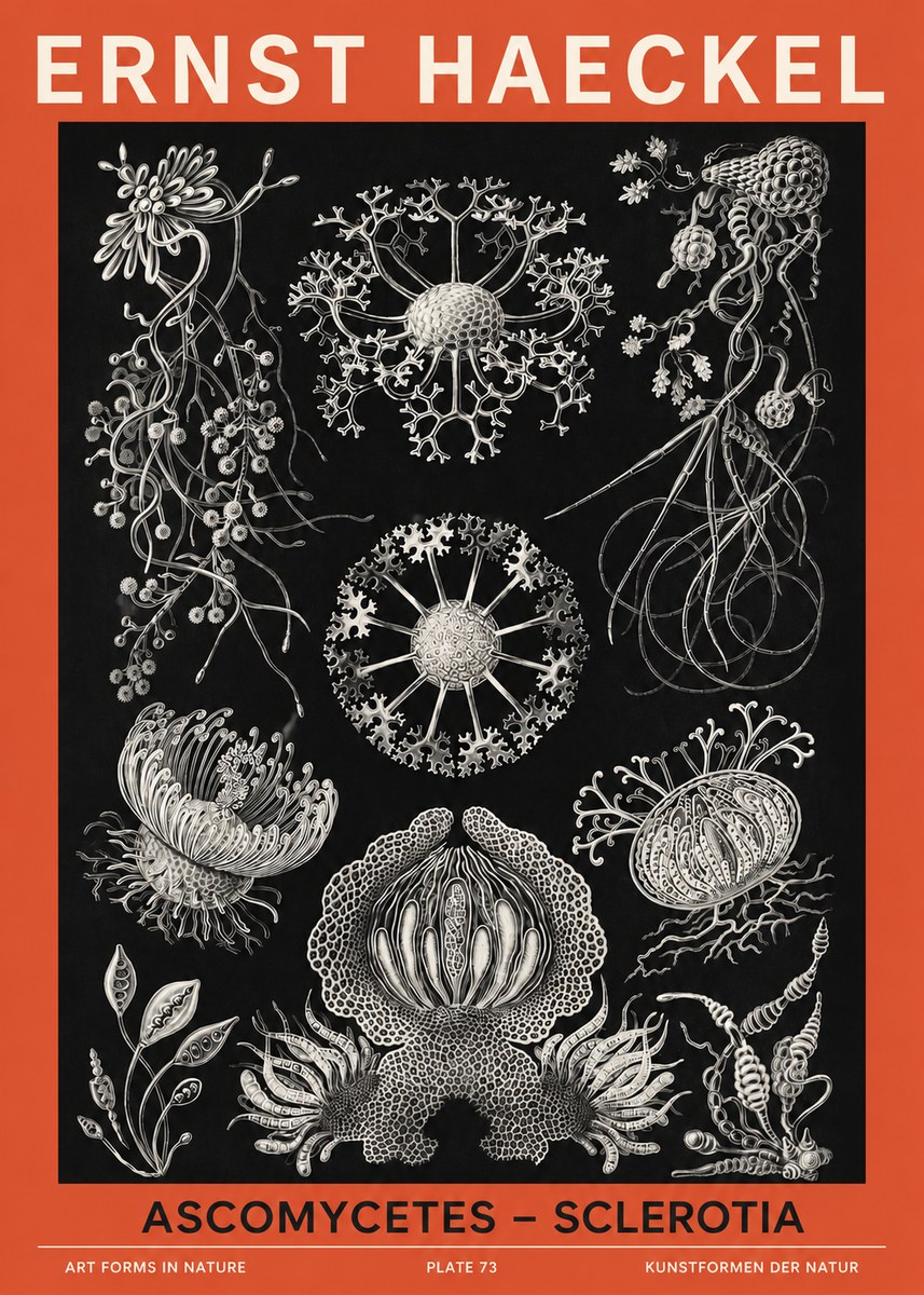Ernst Haeckel Ascomycetes — Sac Fungi No6 - Poster