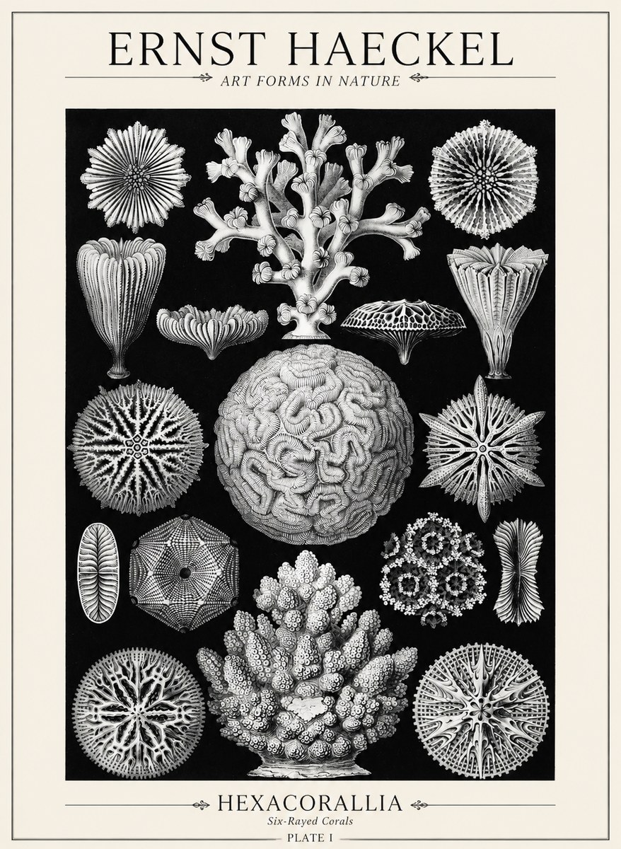 Ernst Haeckel Hexacoralla – Six-rayed Corals No5 - Poster