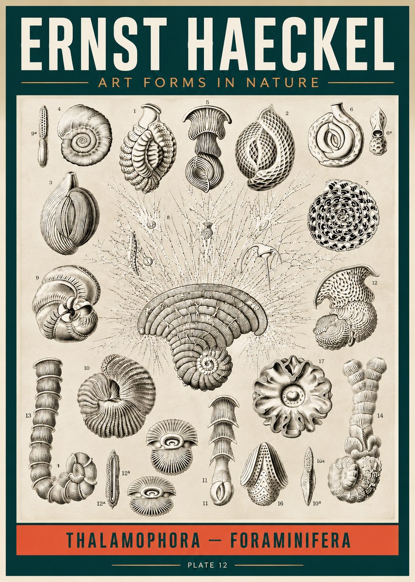 Ernst Haeckel Thalamophora – Foraminifera Plate 12 No2 - Poster