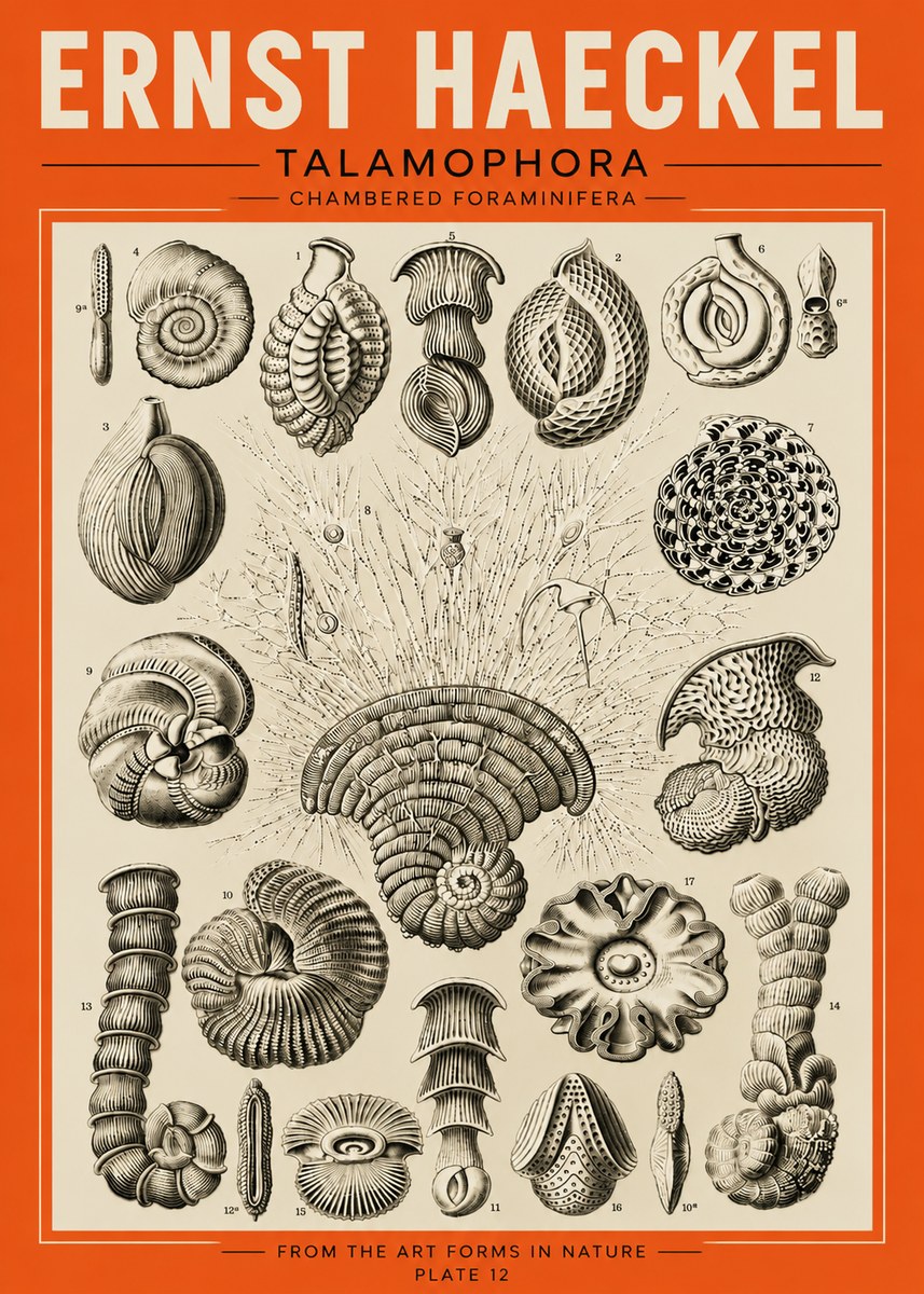 Ernst Haeckel Thalamophora – Foraminifera Plate 12 No5 - Poster