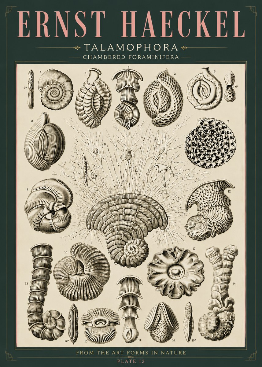 Ernst Haeckel Thalamophora – Foraminifera Plate 12 No6 - Poster