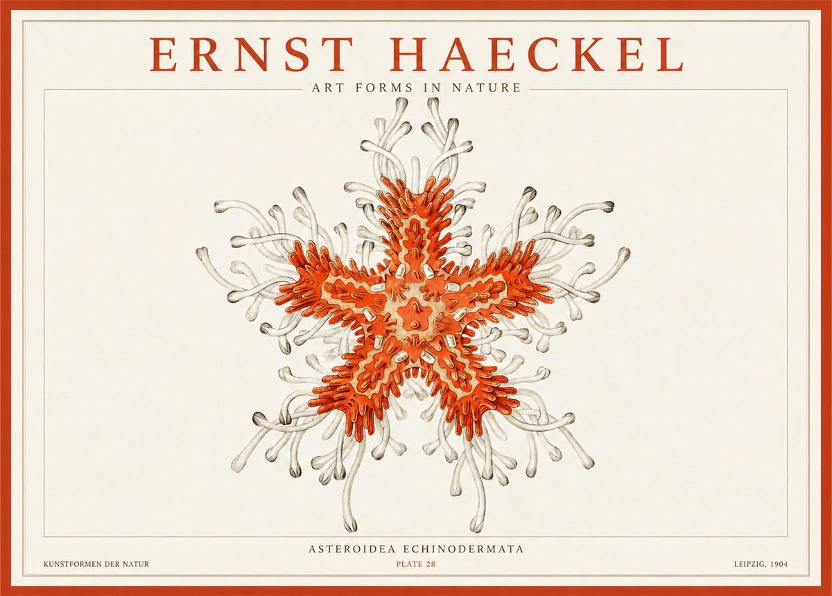 Ernst Haeckel Asteroidea Echinodermata Plate 28 No1 - Poster