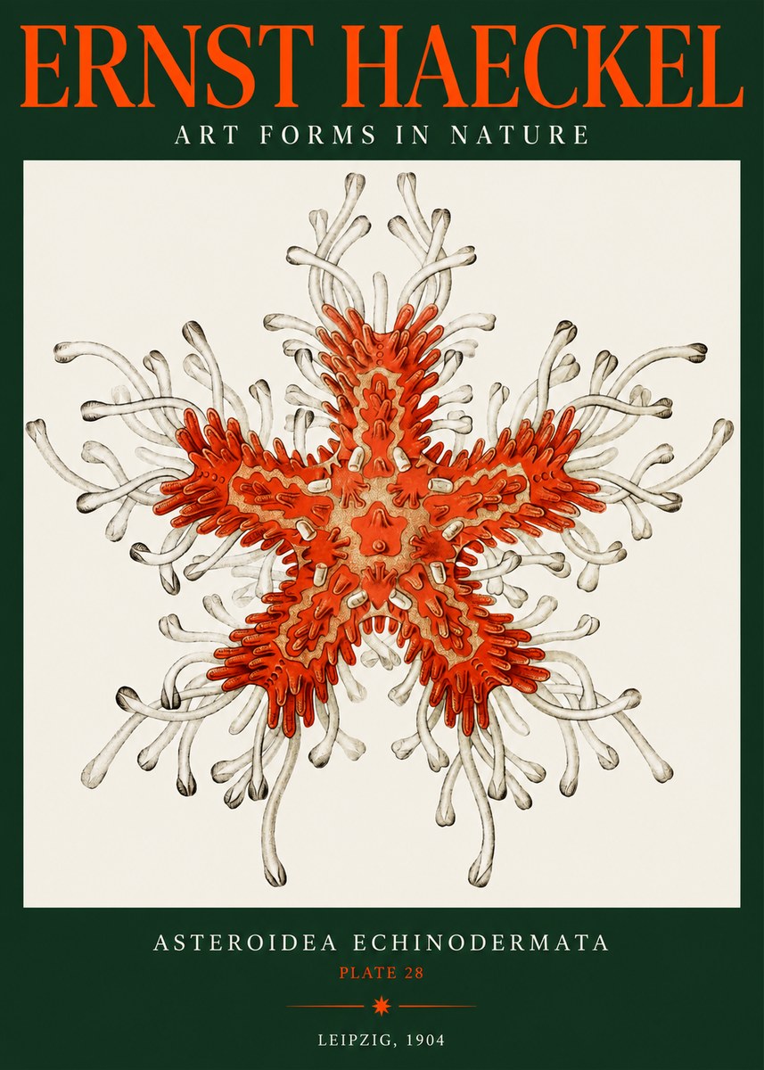 Ernst Haeckel Asteroidea Echinodermata Plate 28 No2 - Poster