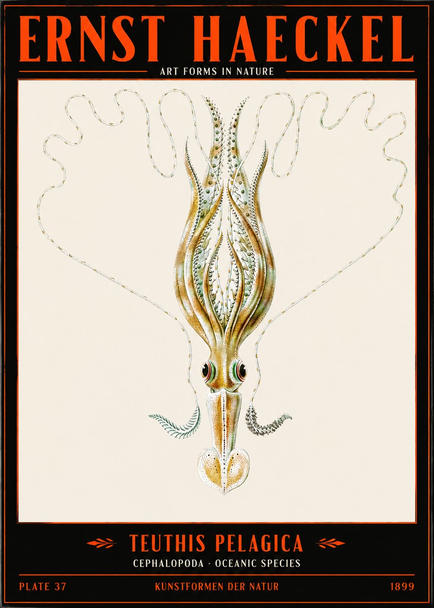 Ernst Haeckel Teuthis Pelagica No2 - Poster