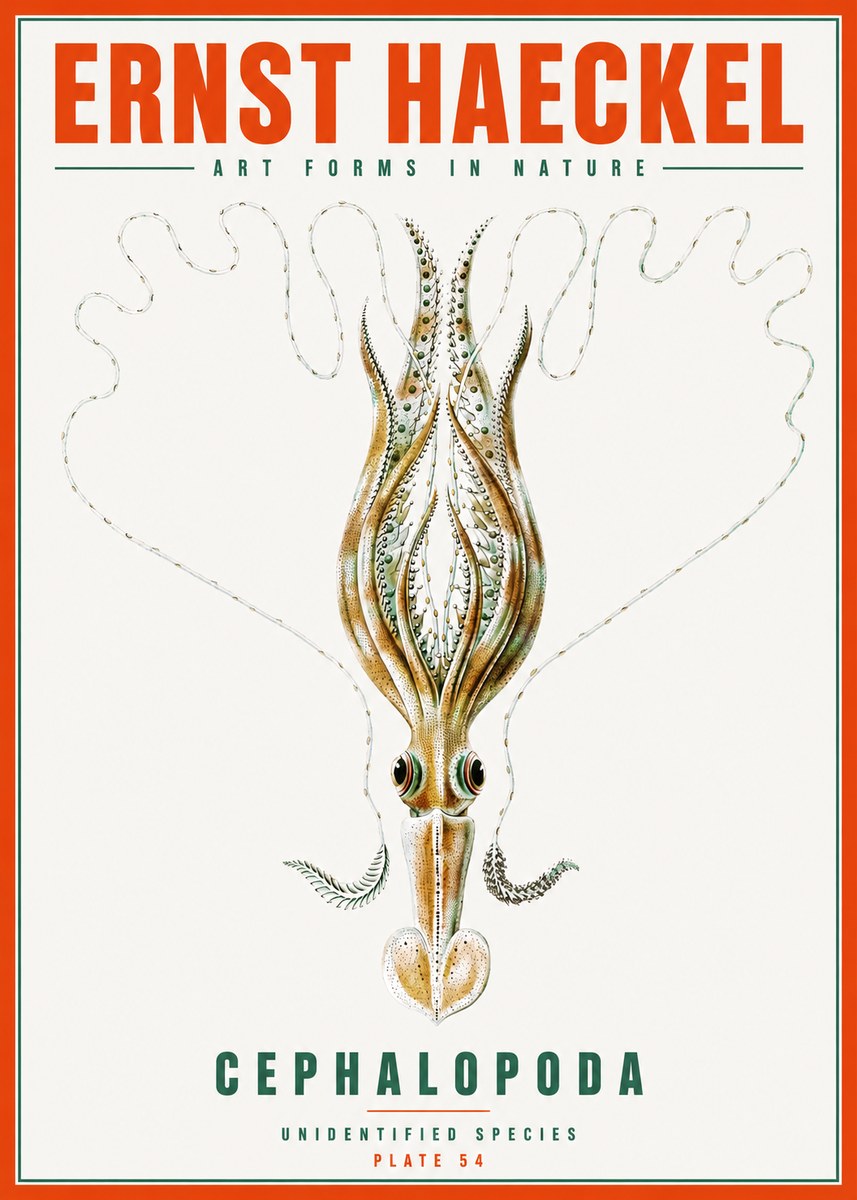 Ernst Haeckel Teuthis Pelagica No6 - Poster