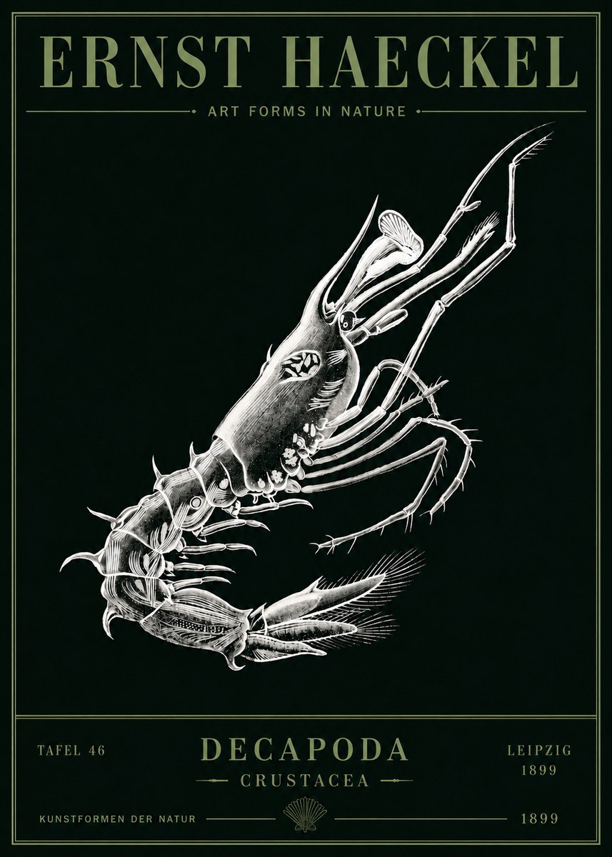 Ernst Haeckel Decapoda the Crustaceans No5 - Poster