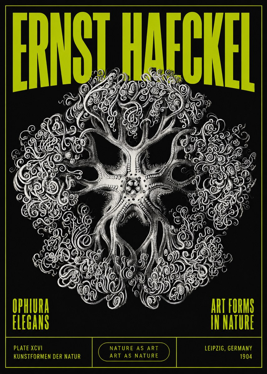 Ernst Haeckel Ophiuroidea Sea Tree - Deep Sea No5 - Poster