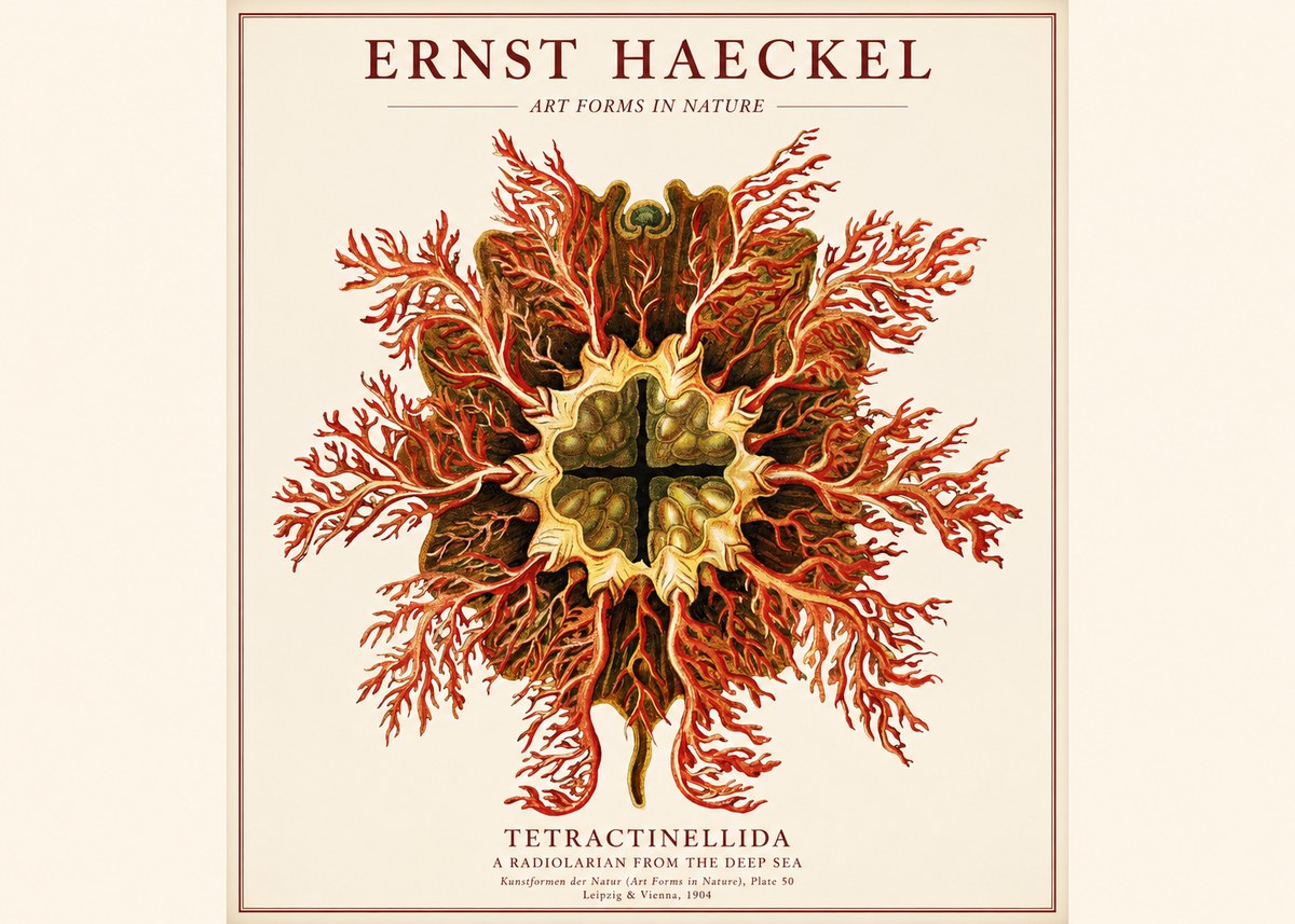 Ernst Haeckel Tetractinellida a Radiolarian from the Deep Sea No1 - Poster