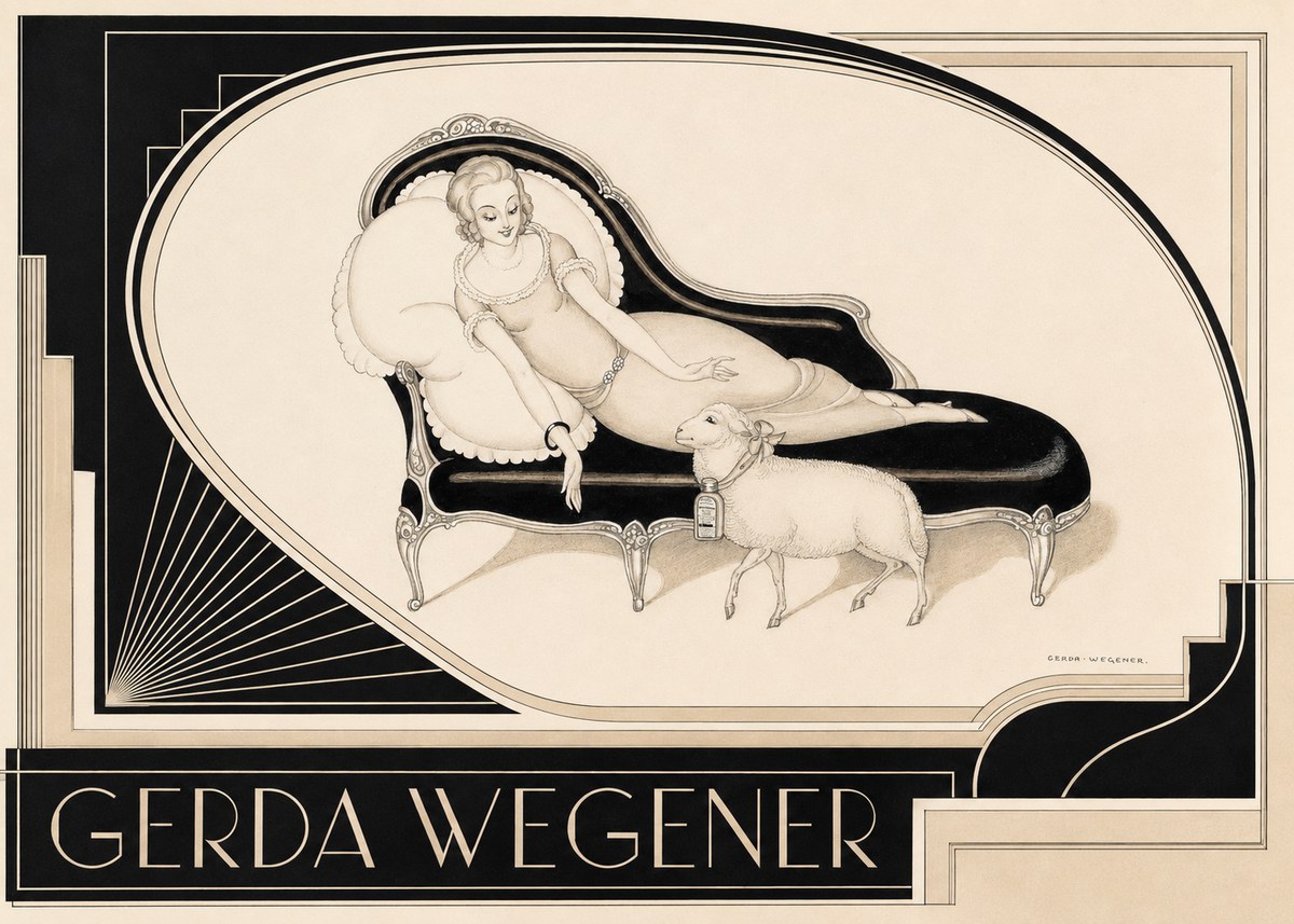 Gerda Wegener Lady with Lamb No2 - Poster
