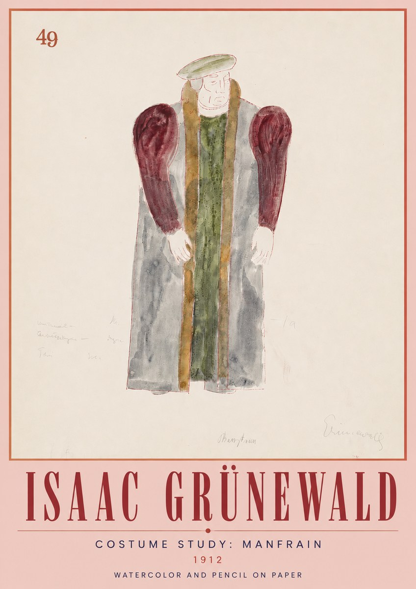 Isaac Grünewald Costume Study: Manfrain No5 - Poster