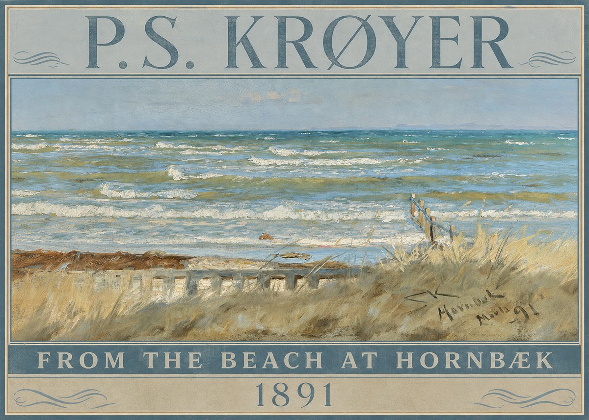 P.S. Krøyer From the Beach at Hornbæk · 1891 No4 - Poster