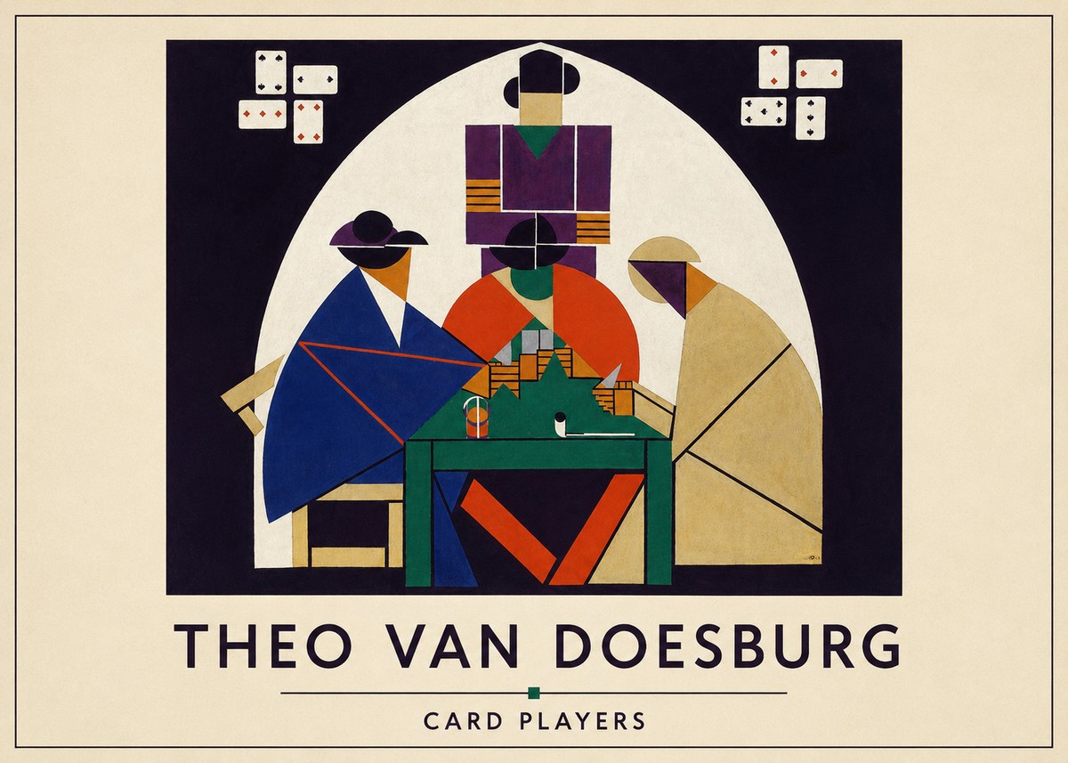 Theo van Doesburg Card Players No4 - Poster