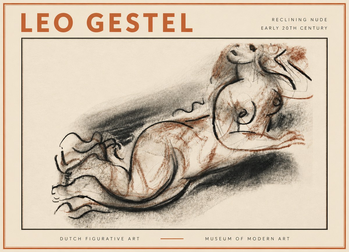 Leo Gestel Reclining Nude No5 - Poster