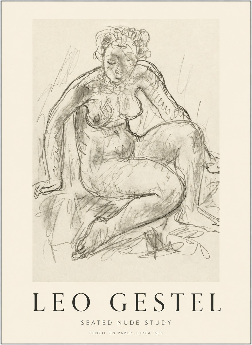 Leo Gestel Seated Nude Study No1 - Poster