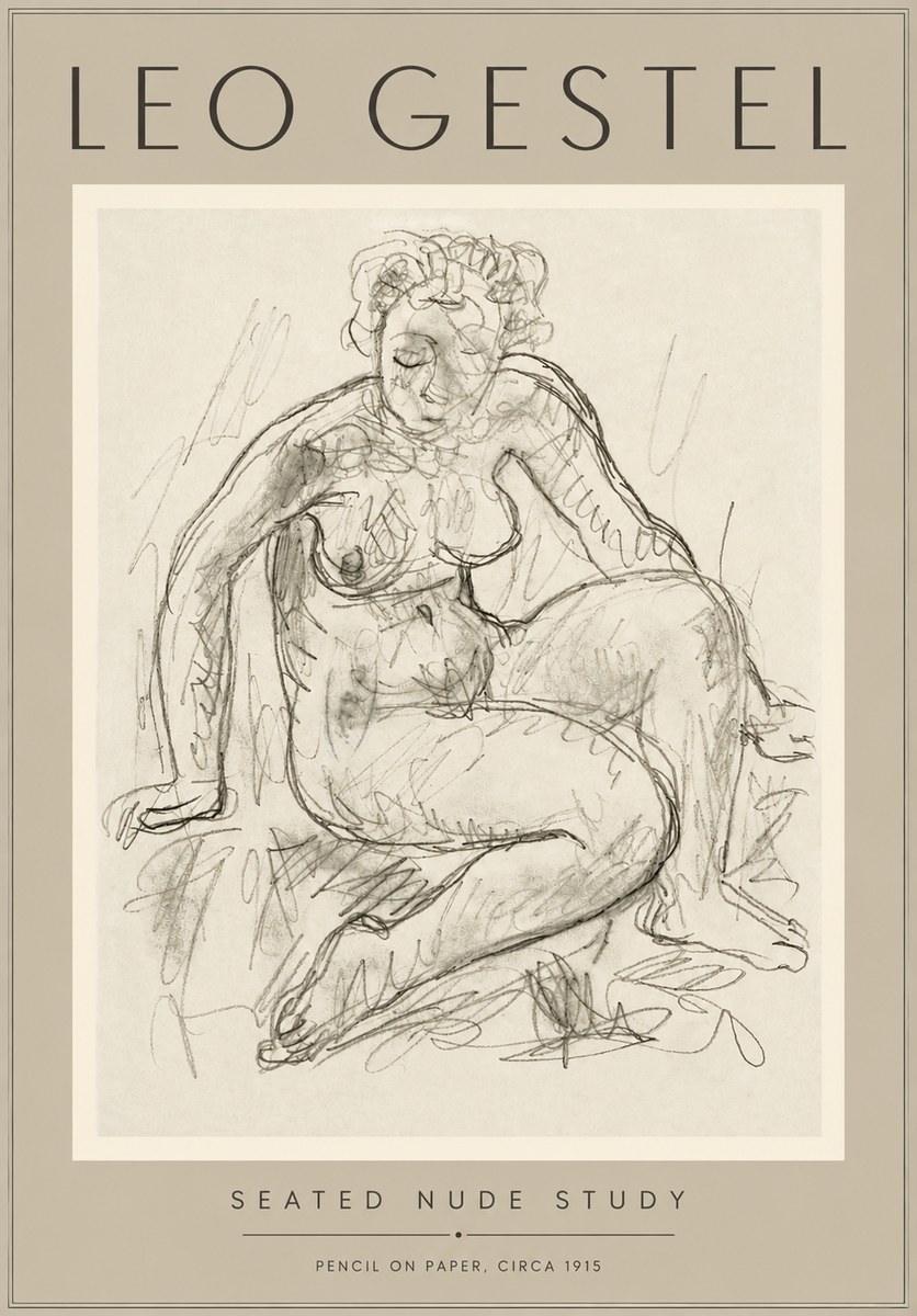 Leo Gestel Seated Nude Study No5 - Poster