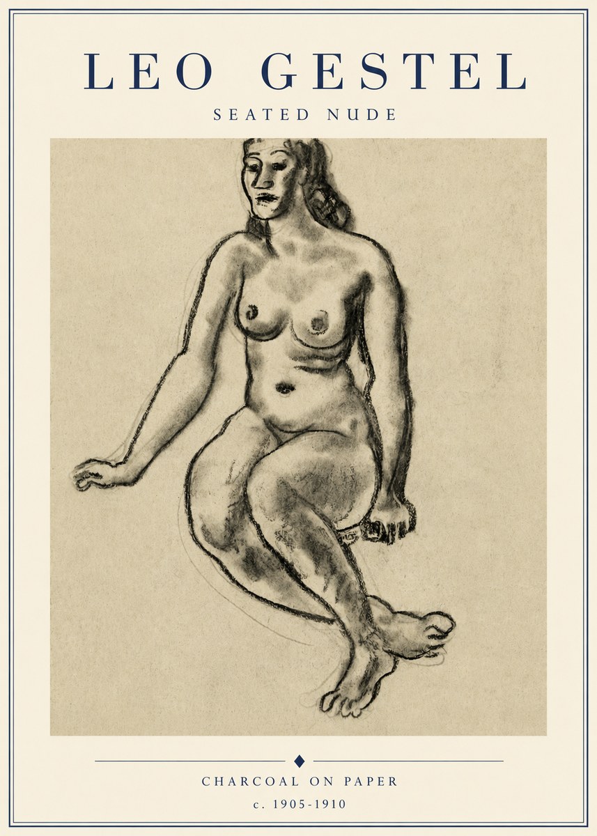 Leo Gestel Seated Nude No5 - Poster