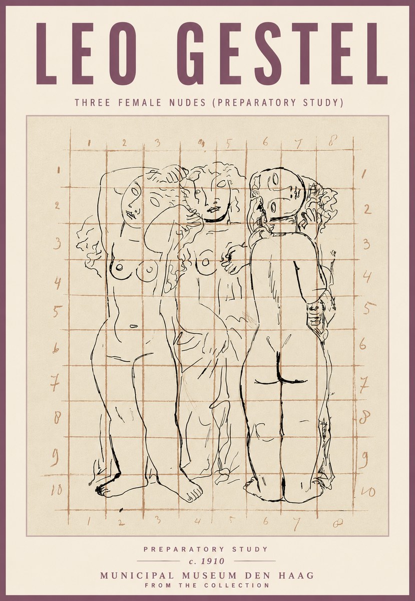 Leo Gestel Three Female Nudes No5 - Poster