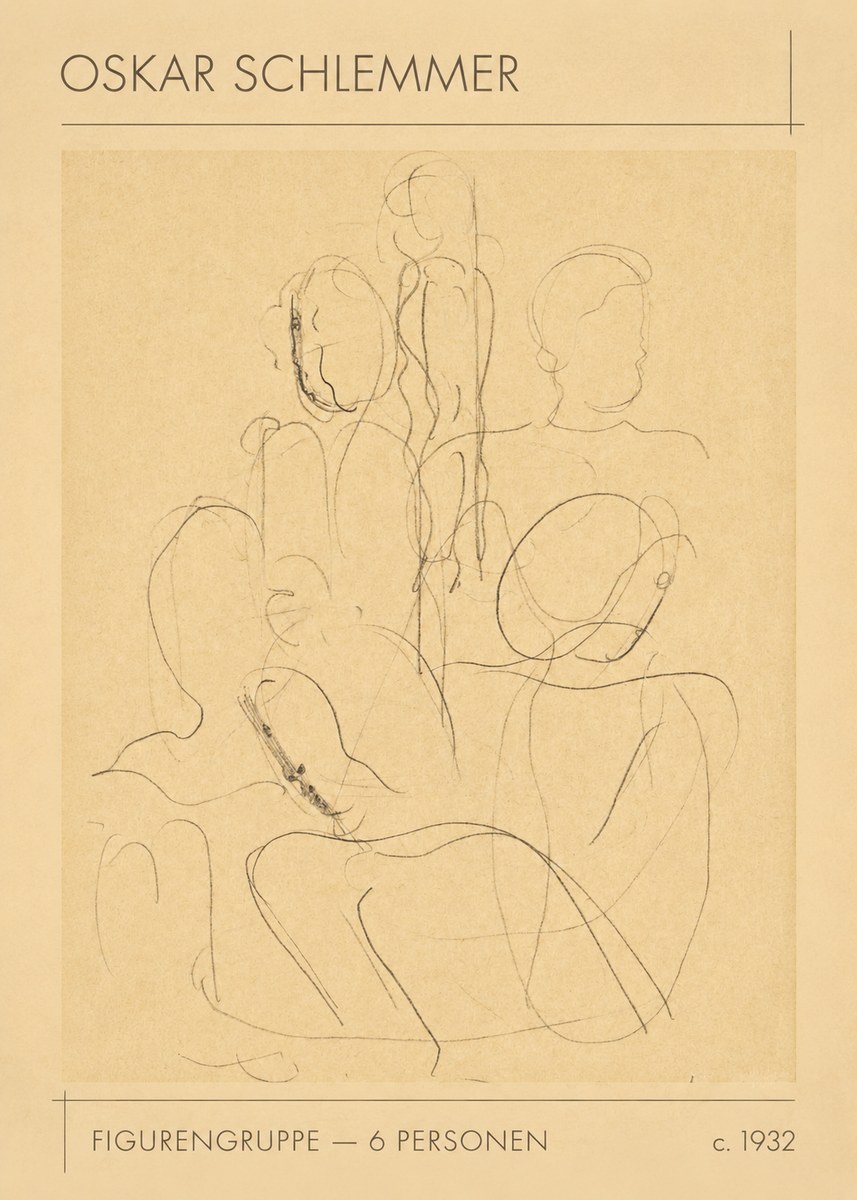 Oskar Schlemmer Figurengruppe - 6 Personen No1 - Poster