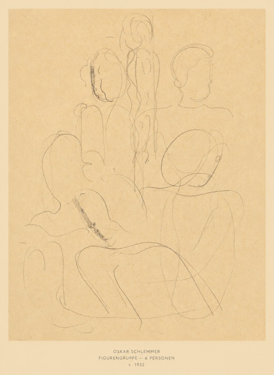 Oskar Schlemmer Figurengruppe - 6 Personen No6 - Poster