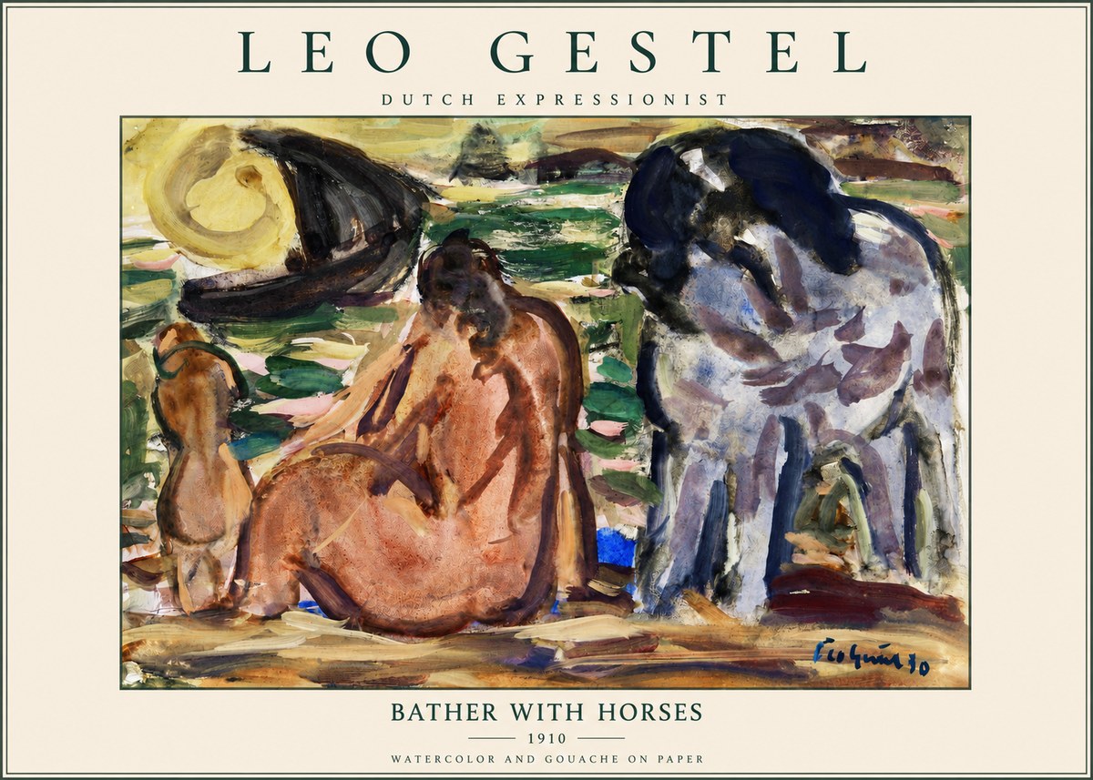 Leo Gestel Bather with Horses No3 - Poster