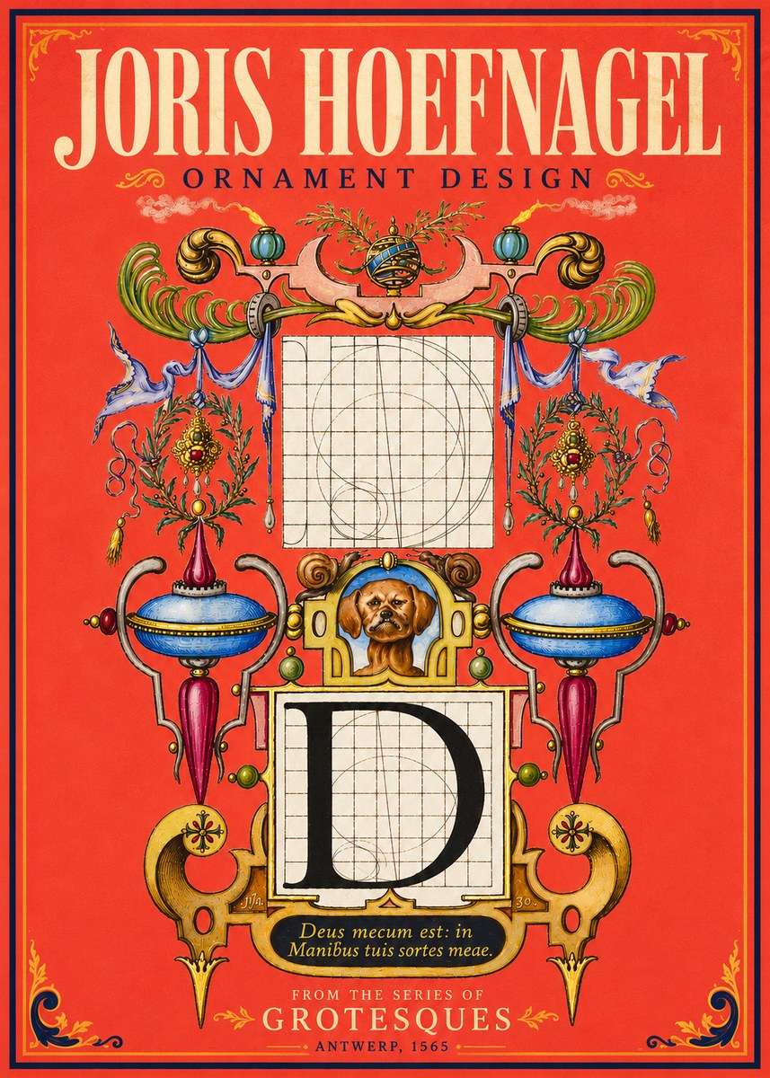 Joris Hoefnagel Illuminated Initial 'D' No6 - Poster