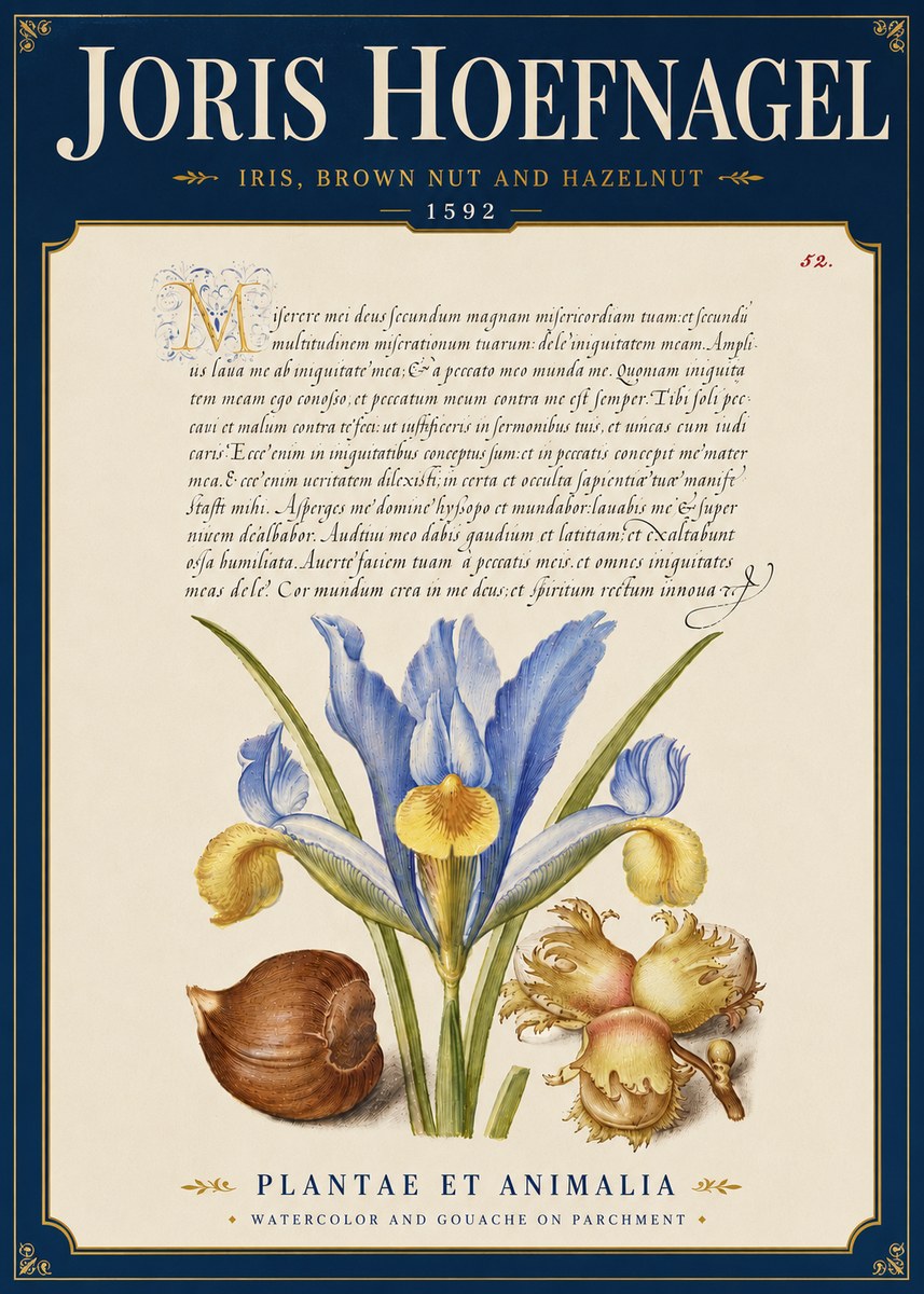 Joris Hoefnagel Iris, Brown Nut and Hazelnut No6 - Poster