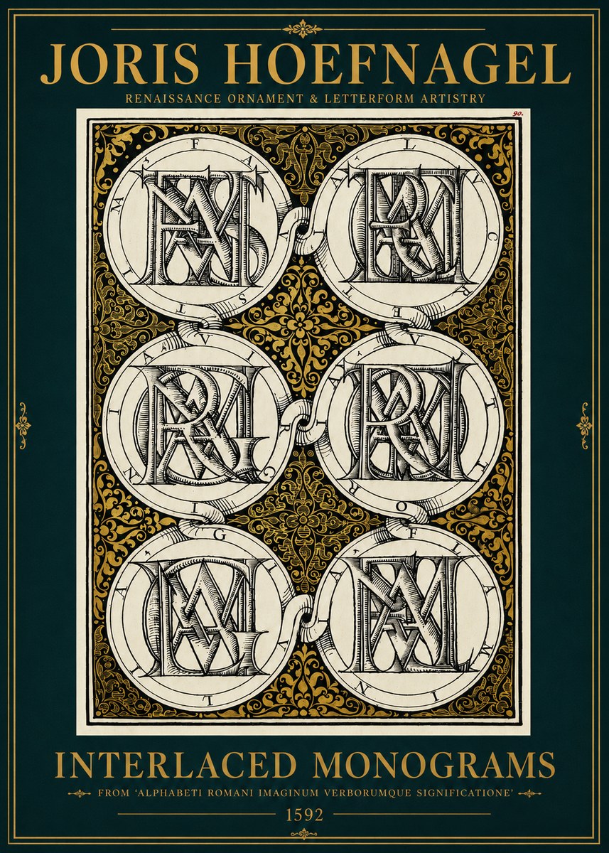 Joris Hoefnagel Interlaced Monograms No3 - Poster