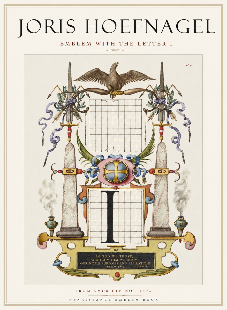 Joris Hoefnagel Ornamental Design with Dedicatory Inscription No2 - Poster