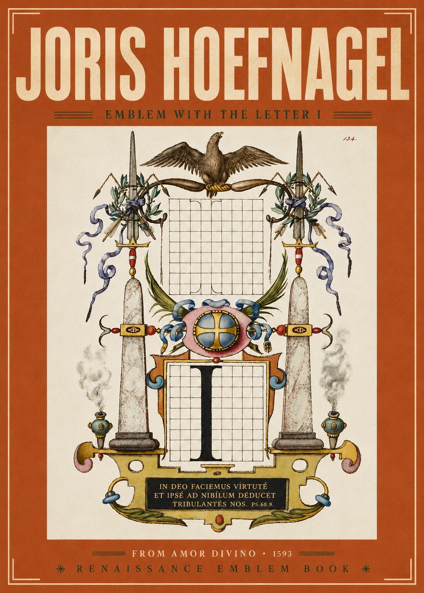 Joris Hoefnagel Ornamental Design with Dedicatory Inscription No6 - Poster