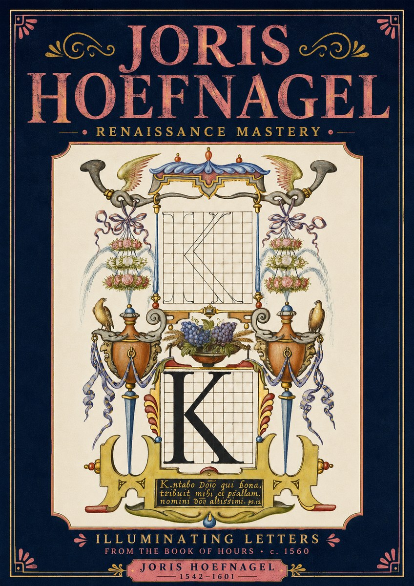 Joris Hoefnagel Illuminated Initial "K" from the Book of Hours No4 - Poster
