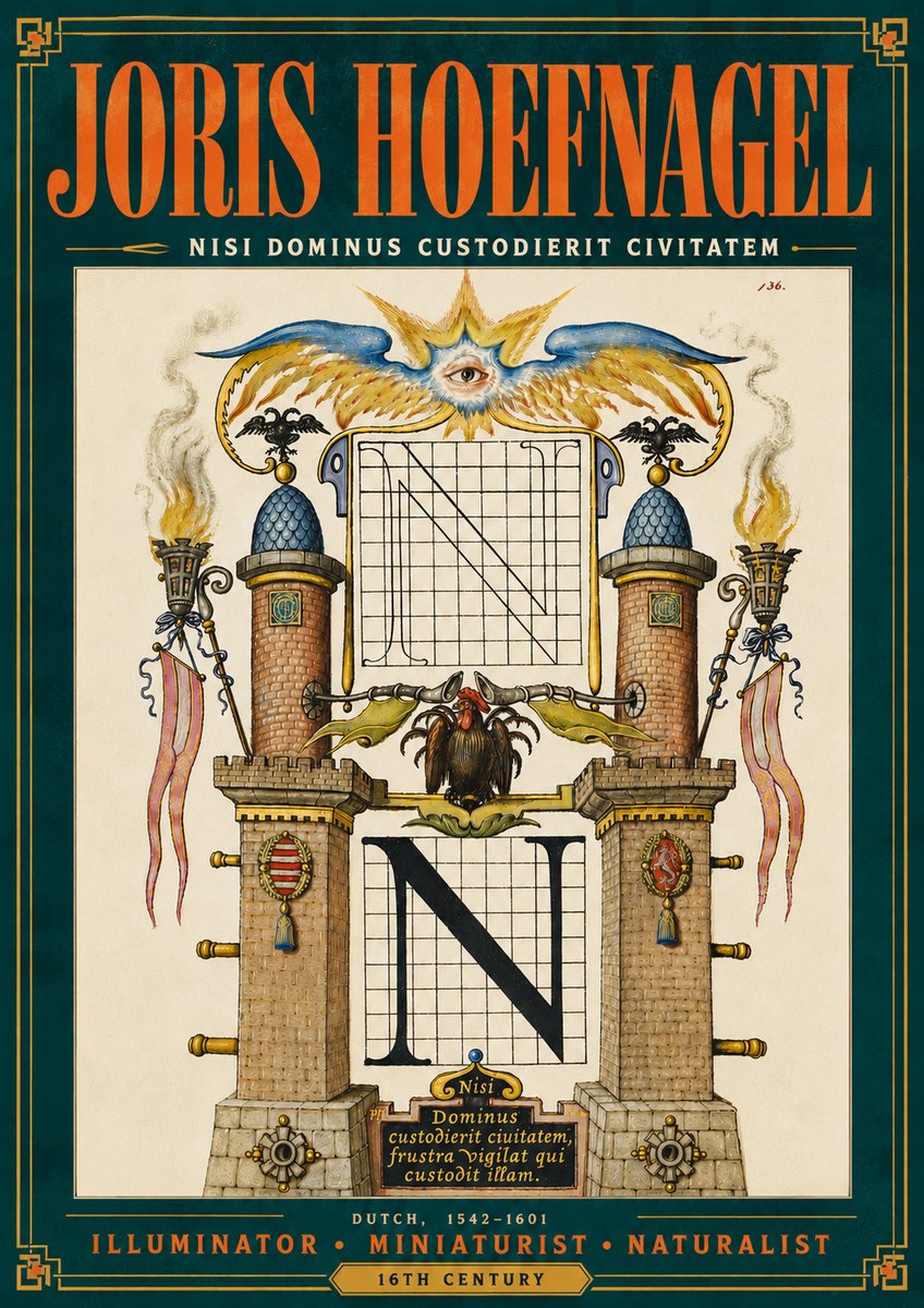 Joris Hoefnagel The Letter N No6 - Poster