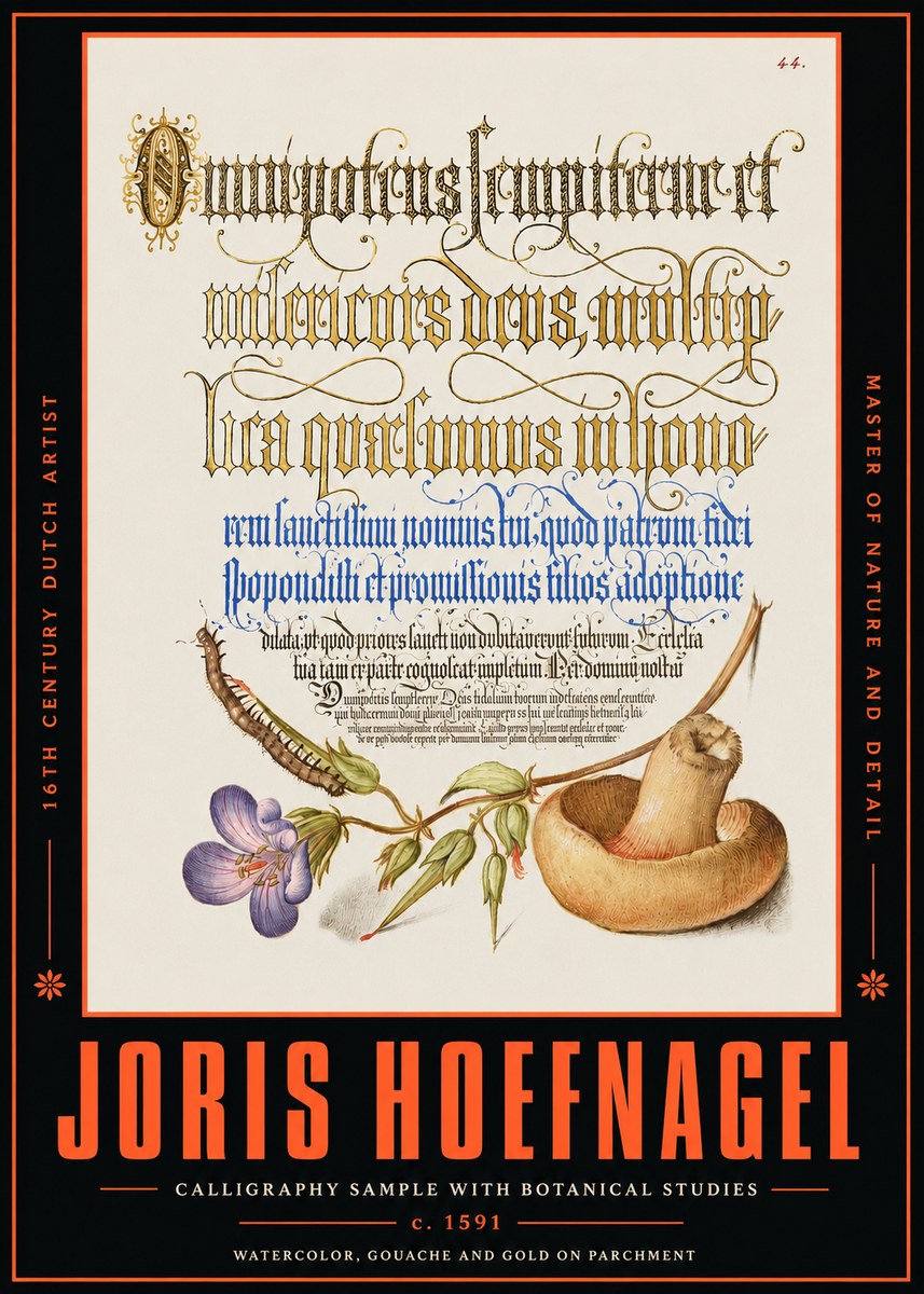 Joris Hoefnagel From a Series of Calligraphy Samples No4 - Poster