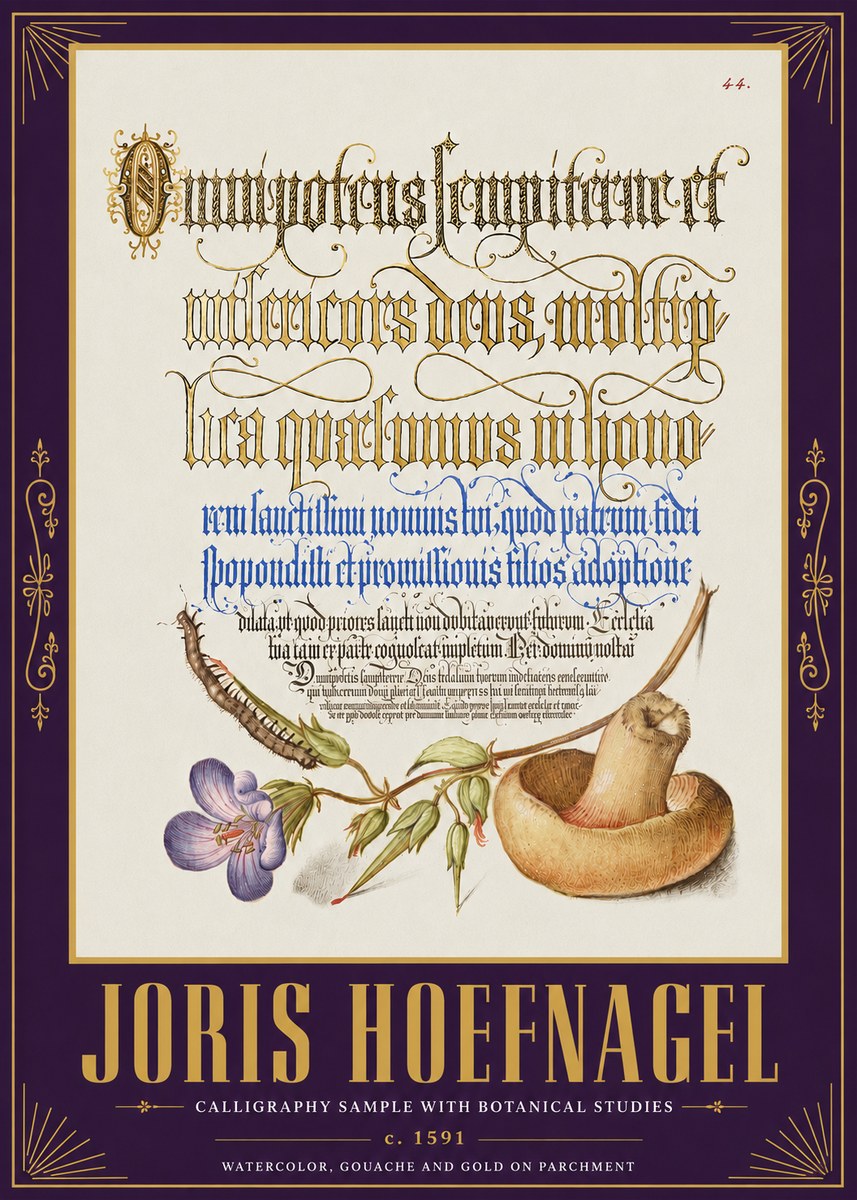 Joris Hoefnagel From a Series of Calligraphy Samples No5 - Poster