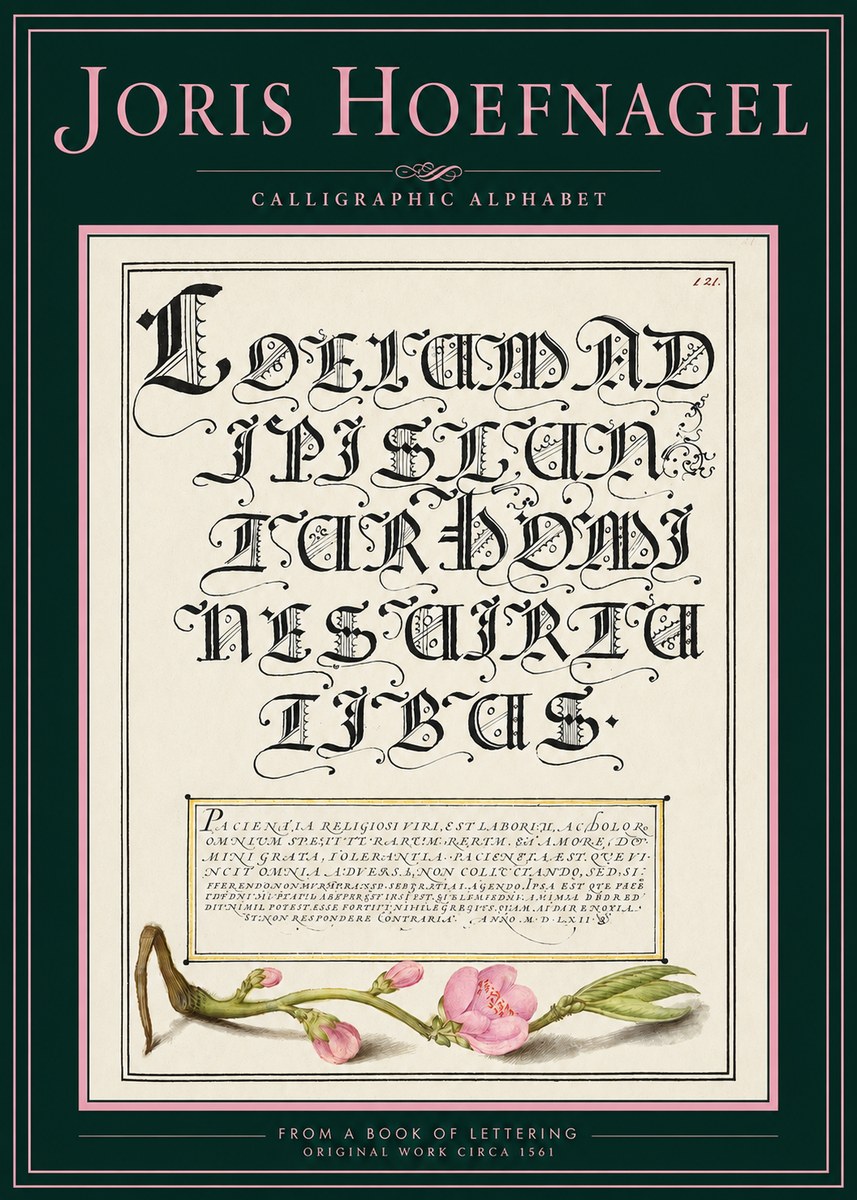 Joris Hoefnagel Calligraphic Alphabet from a Book of Lettering No2 - Poster