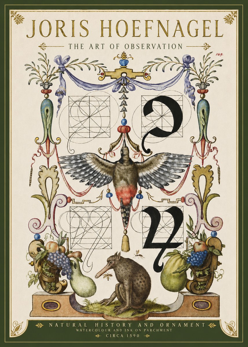 Joris Hoefnagel Study of Nature and Ornament No4 - Poster