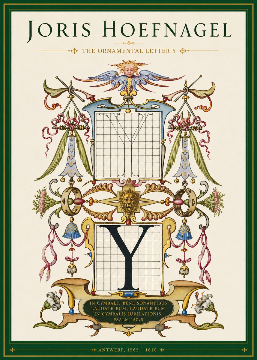 Joris Hoefnagel The Ornamental Letter Y No3 - Poster